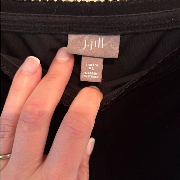 J. Jill Black Wide Leg Pants in Black Velvet - Picture 3 of 4